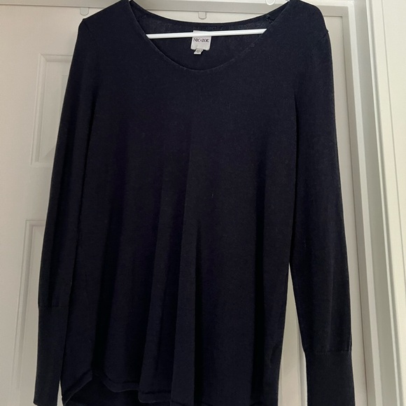 NIC+ZOE Navy Long Sleeve Top - Picture 1 of 4